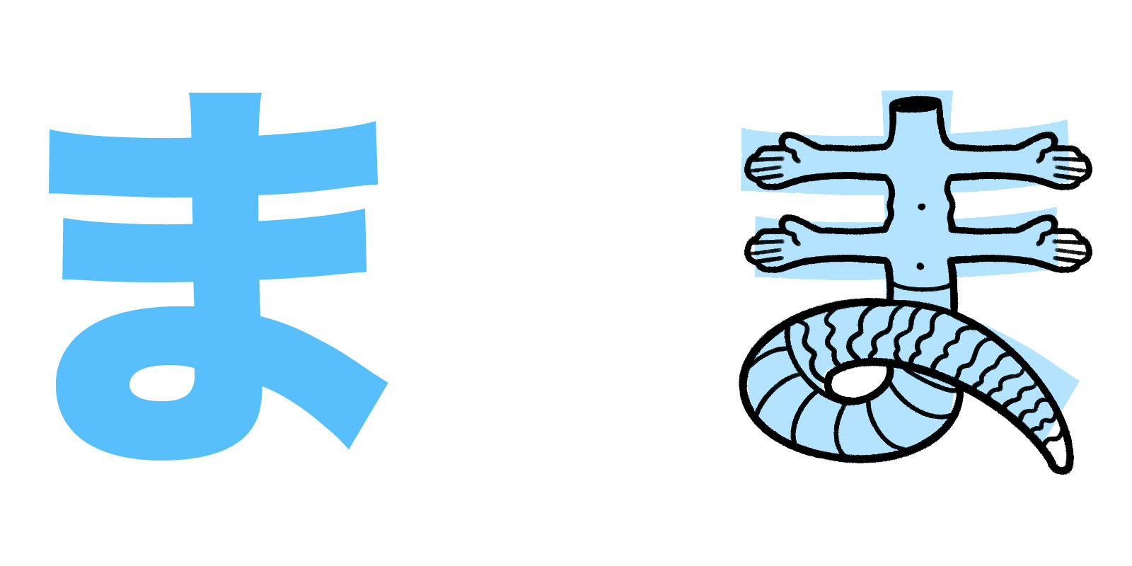 ま hiragana mnemonic