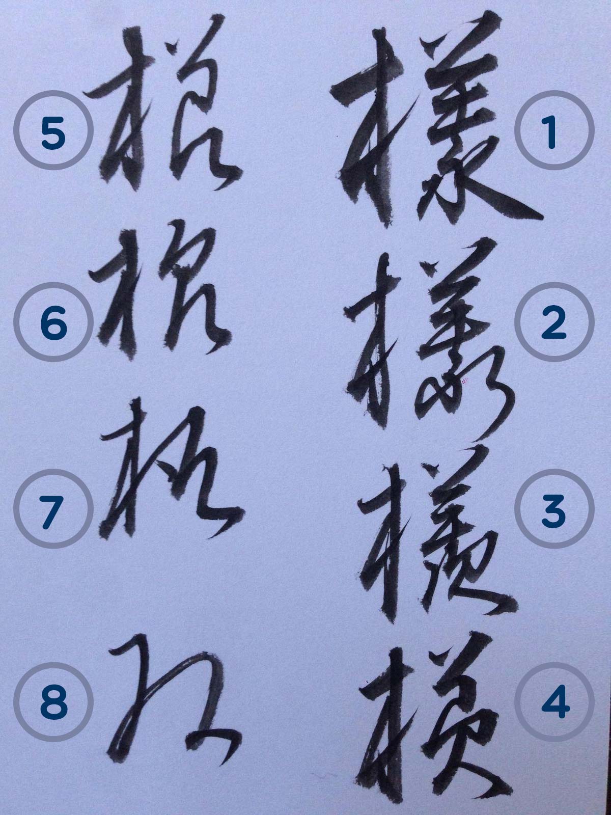 japanese calligraphy of different ways to write sama